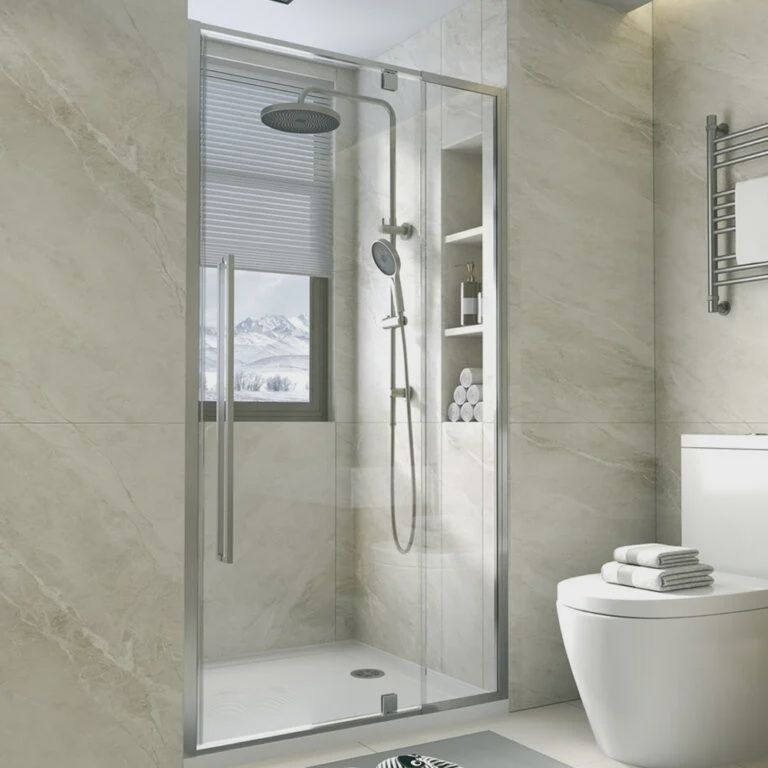 Alpine Pivot Door Silver