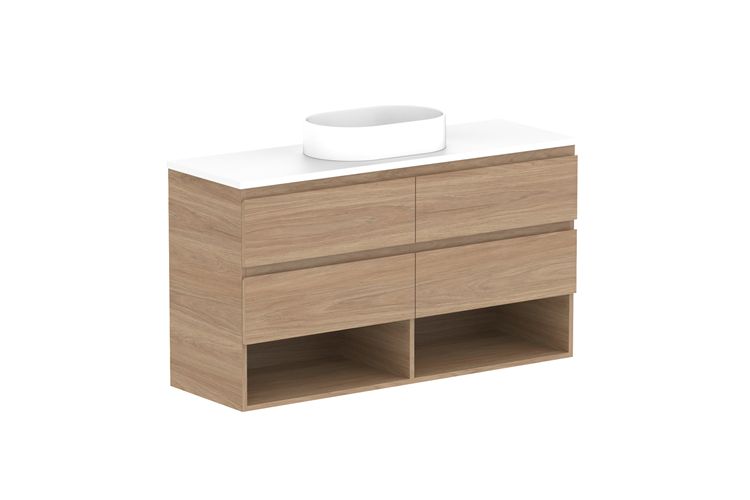 Glacier Wall Hung Ensuite, Shelf Vanity - Twin