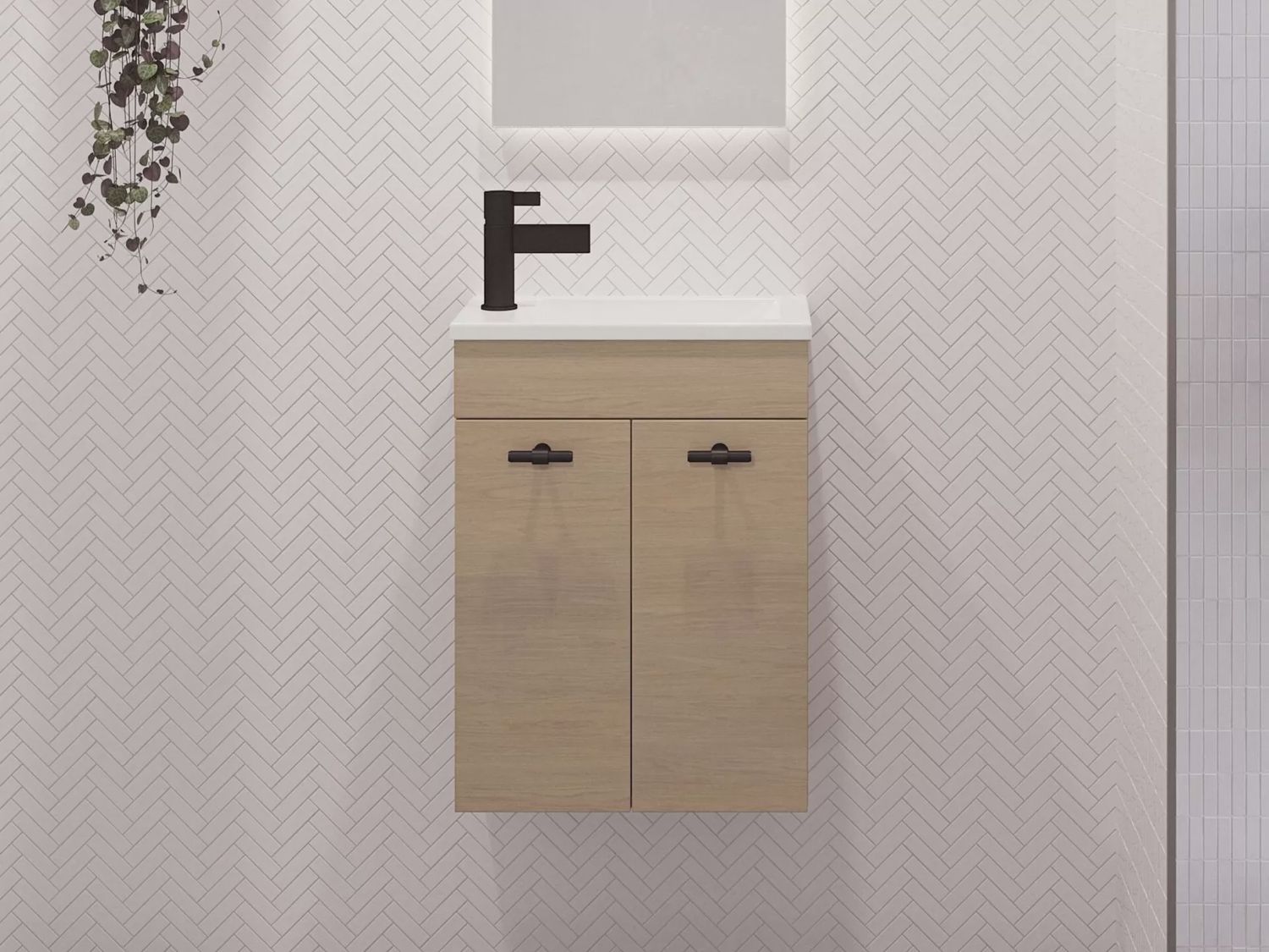 Ensuite Small Space Vanity - Wall Hung