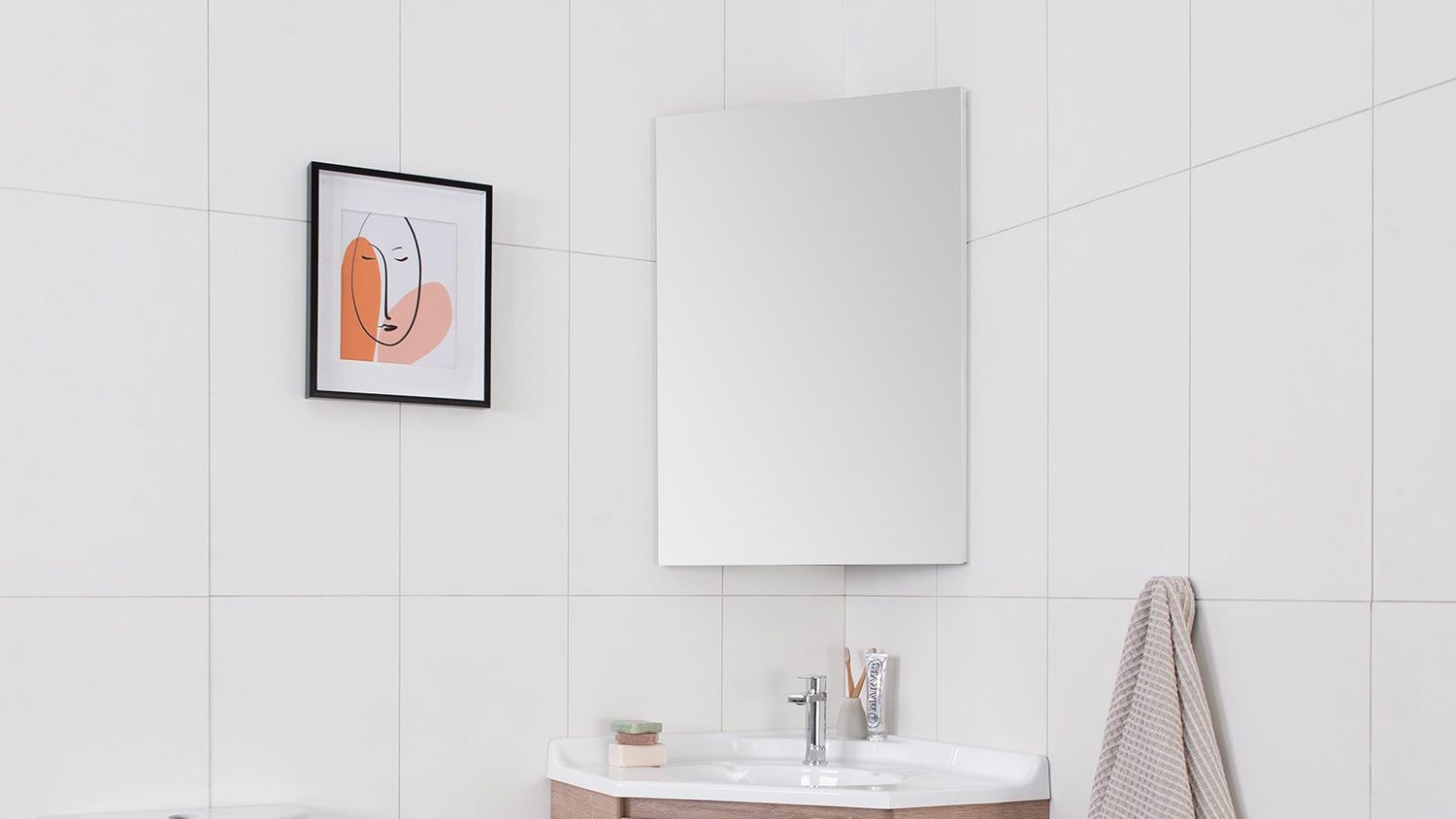 Glacier Corner Mirrored Cabinet