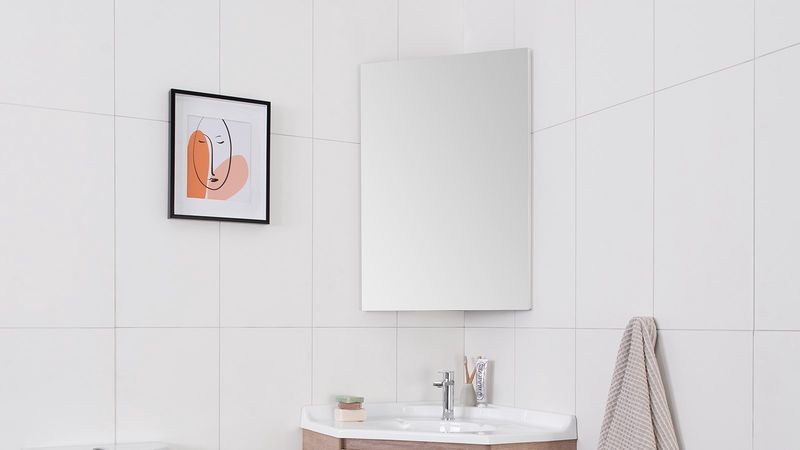 Glacier Corner Mirrored Cabinet