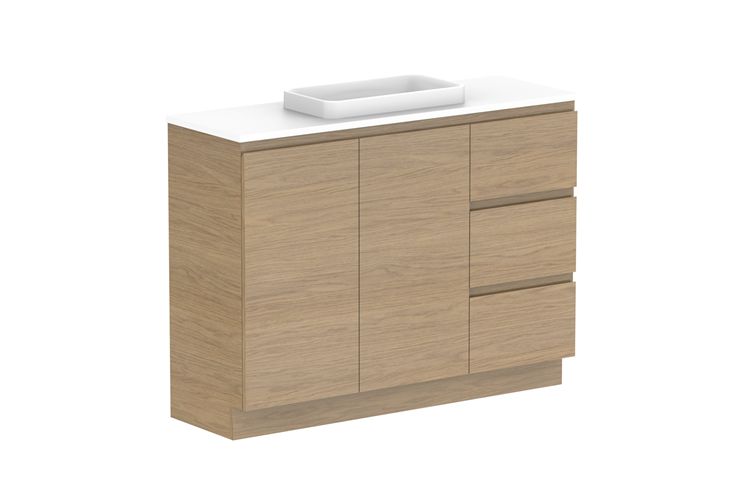 Glacier Floor Standing Ensuite, Door &amp; Drawer Vanity - Trio