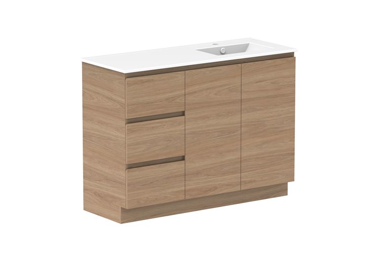 Glacier Floor Standing Full Depth, Door &amp; Drawer Vanity - Trio