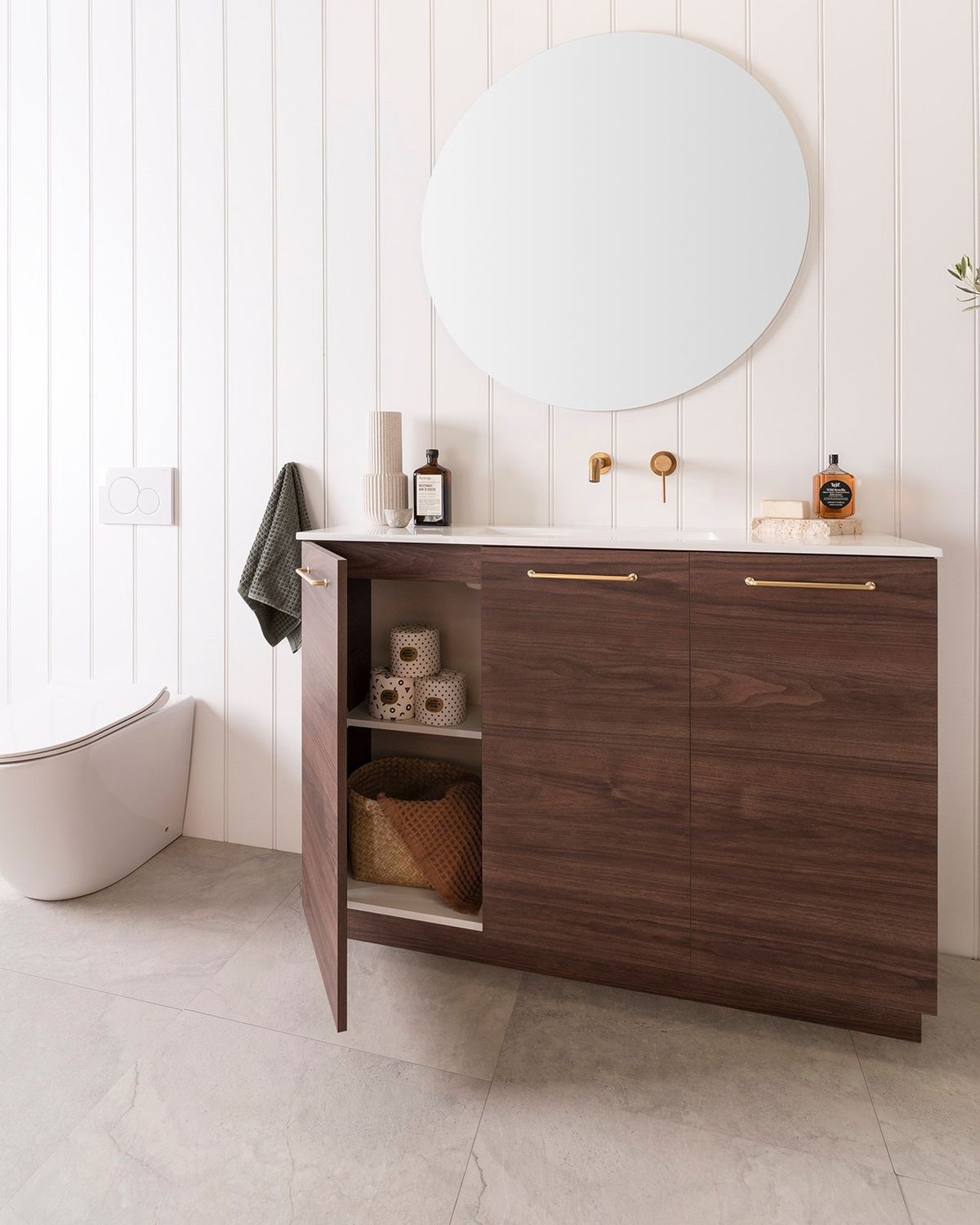 Glacier Floor Standing Full Depth, All Door Vanity - Trio