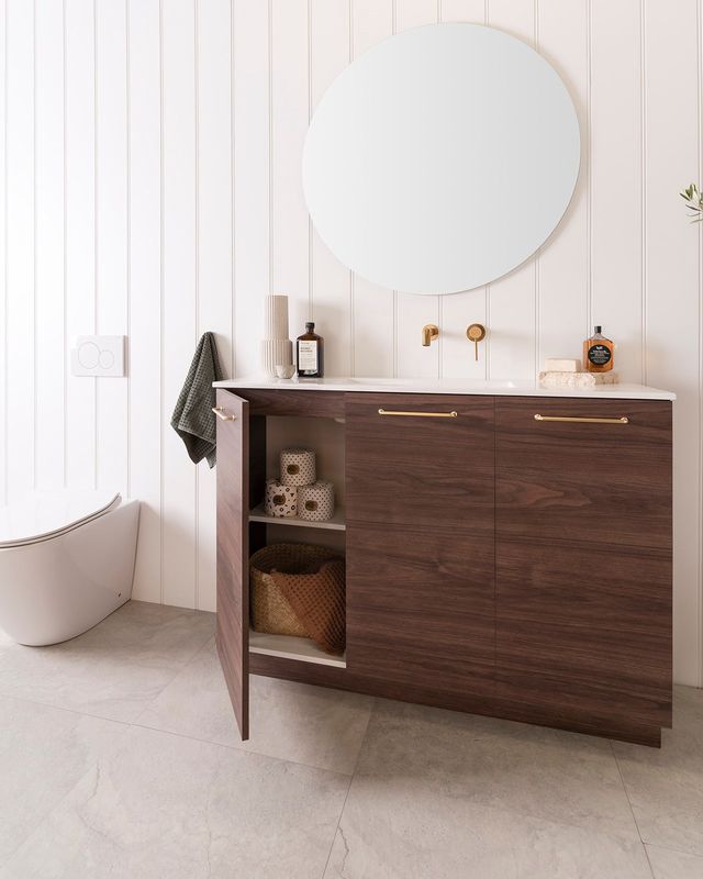 Glacier Floor Standing Full Depth, All Door Vanity - Trio