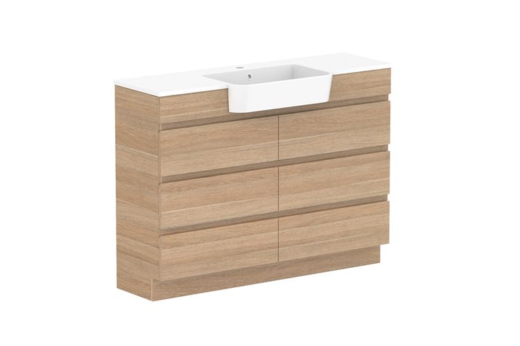 Glacier Floor Standing Semi-Recessed, All Drawer Vanity - Trio