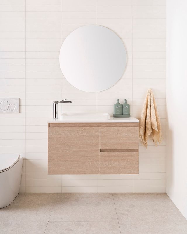 Glacier Wall Hung Ensuite, Door &amp; Drawer Vanity - Twin