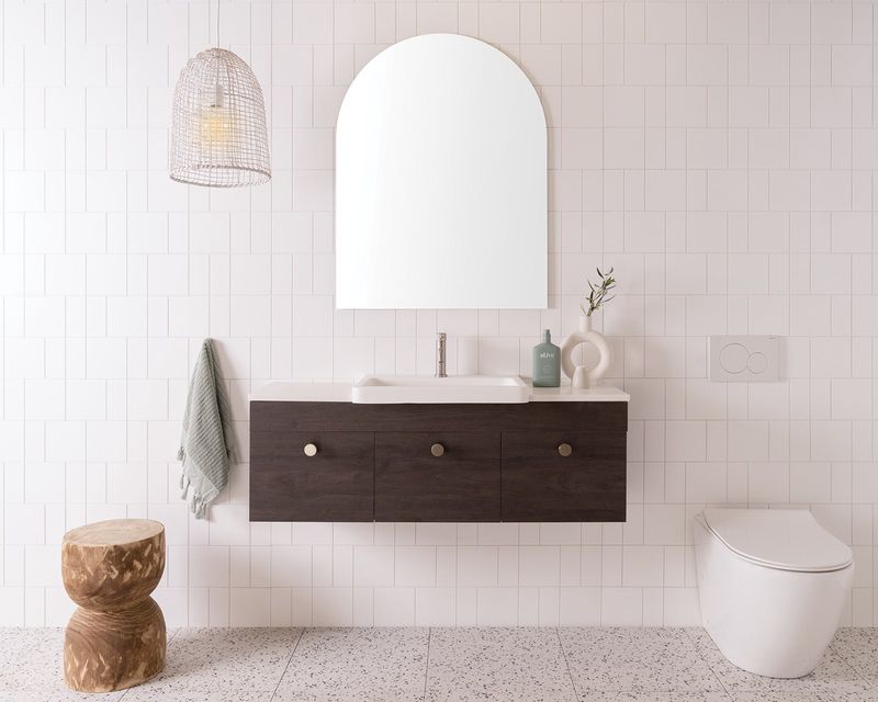 Glacier Wall Hung Semi-Recessed, Door &amp; Drawer Vanity - Slim