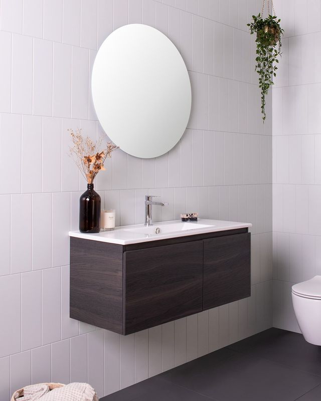 Glacier Wall Hung Ensuite, Door &amp; Drawer Vanity - Slim