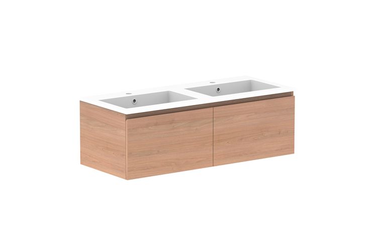 Glacier Wall Hung Full Depth, All Drawer Vanity - Slim