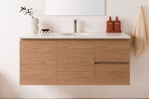 Glacier Wall Hung Full Depth, Door &amp; Drawer Vanity - Twin