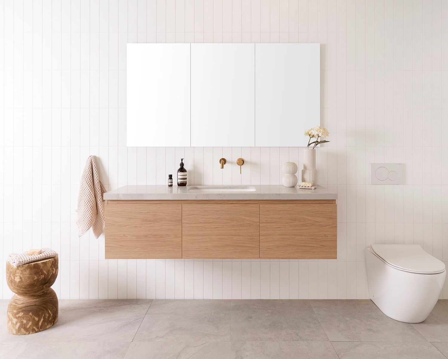 Glacier Wall Hung Full Depth, All Door Vanity - Slim