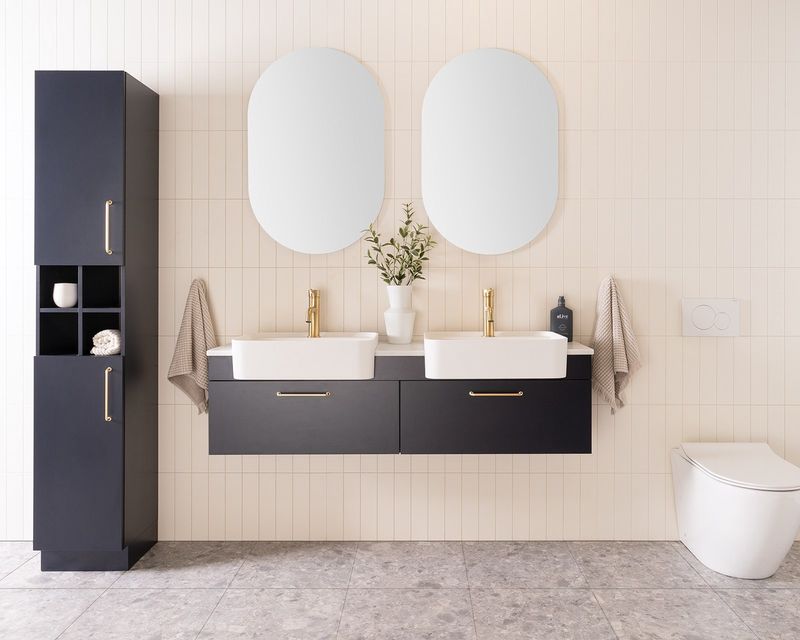 Glacier Wall Hung Semi-Recessed, All Drawer Vanity - Slim