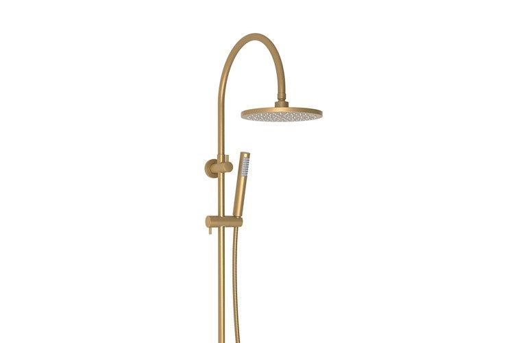 Soul Slimline Gooseneck Shower Set, Colour: Brushed Brass