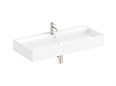 Teorema Wall Basin, Basin: Full, Finish: Gloss White, Size: 1000mm