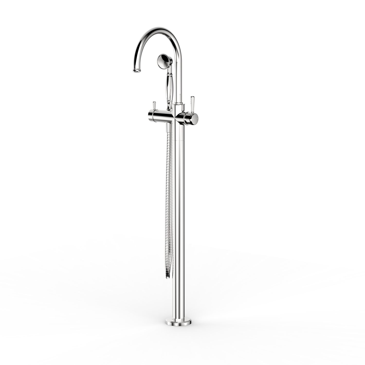 Cascade Floor Mixer With Handshower