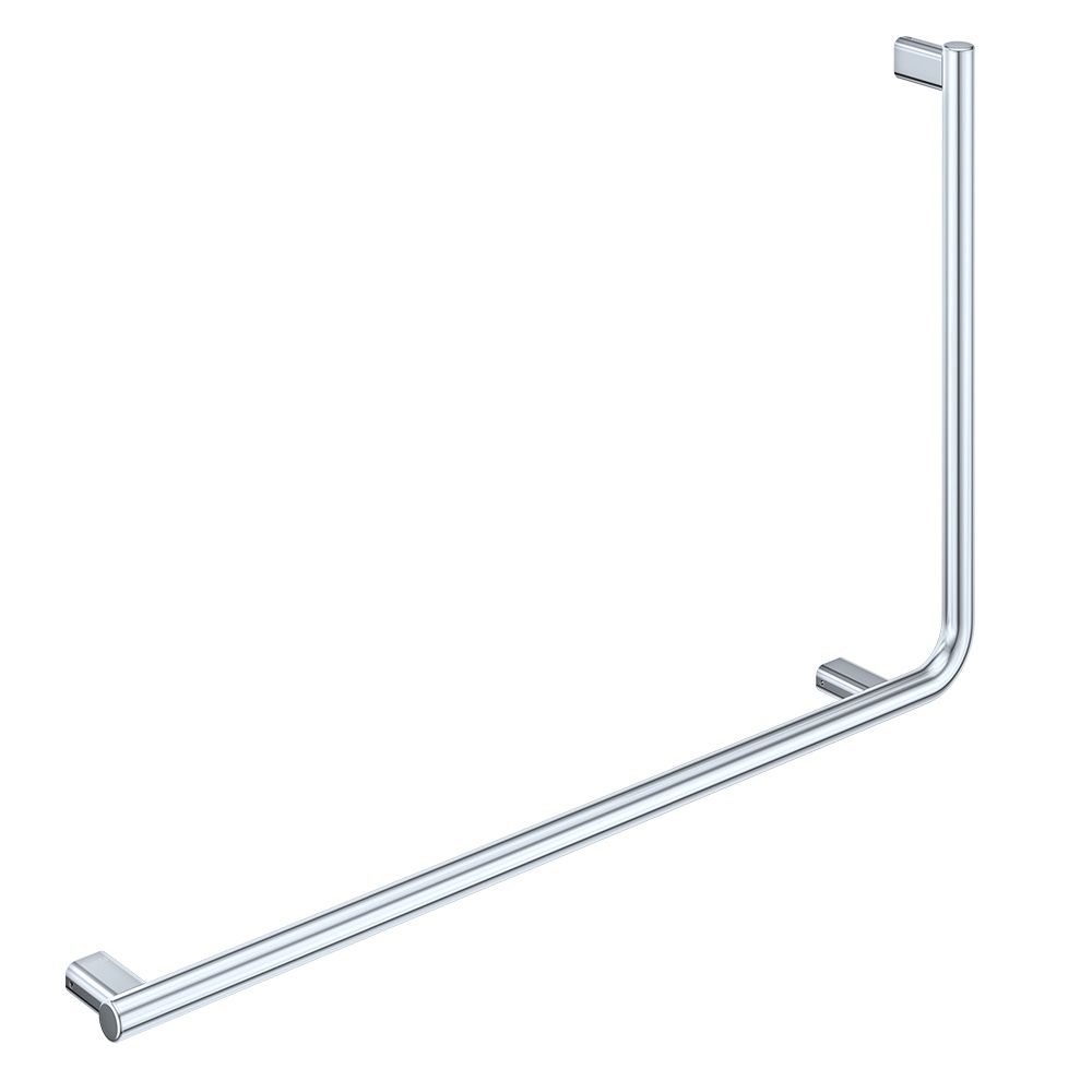 90° Care Grab Rail, Stainless Steel, Finish: Polished Stainless Steel, Side: Left Hand
