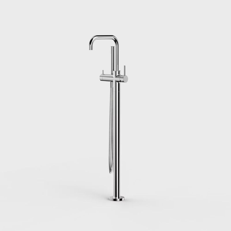 Pegasi Floor Bath Mixer Square With Handshower - Micro