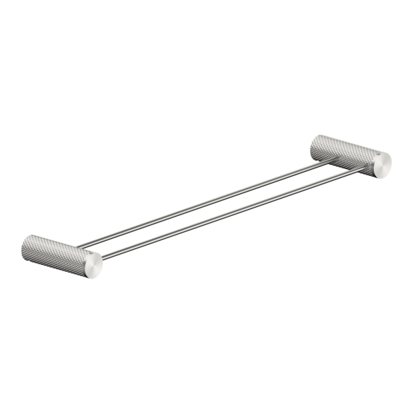 Opal Double Towel Rail, Colour: Brushed Nickel, Size: 600mm