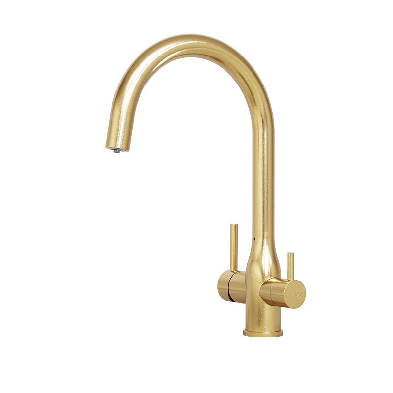 Tripla Elite 10 Mixer Tap, Finish: Brushed Gold