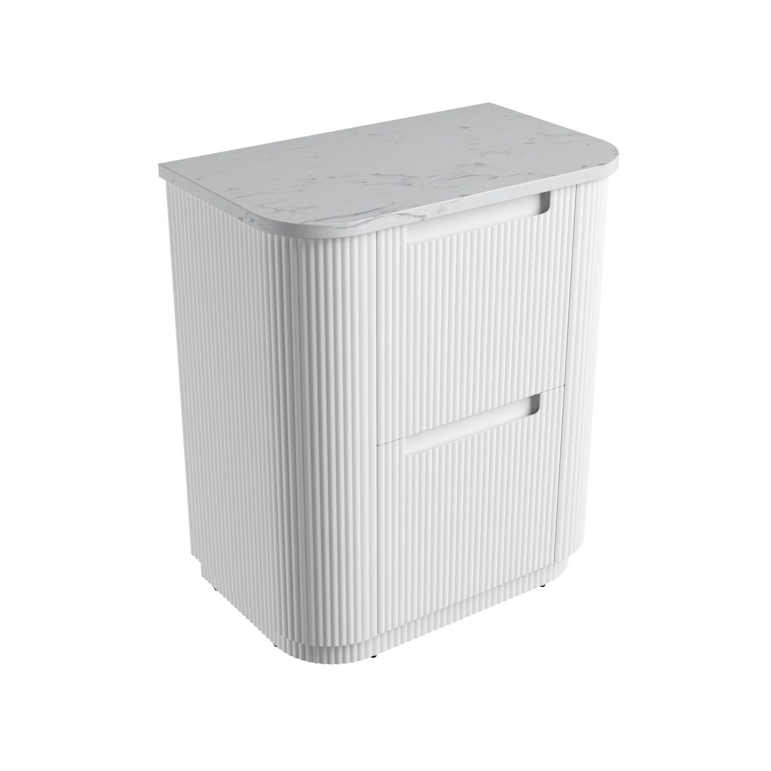 Curva Floor Standing Vanity, Size: 750mm, Top: Cato Flat Stone Top