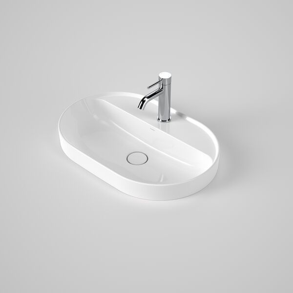 Liano II 600mm Pill Inset Basin with Tap Landing 1TH, Colour: White