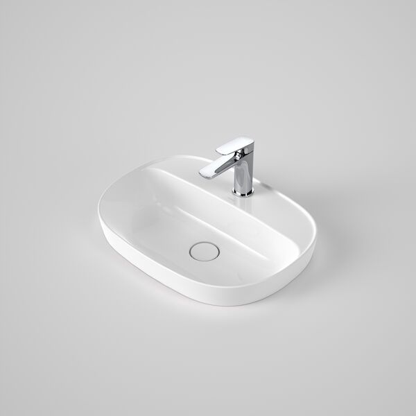 Contura II 530mm Inset Basin with 1TH Tap Landing, Colour: White