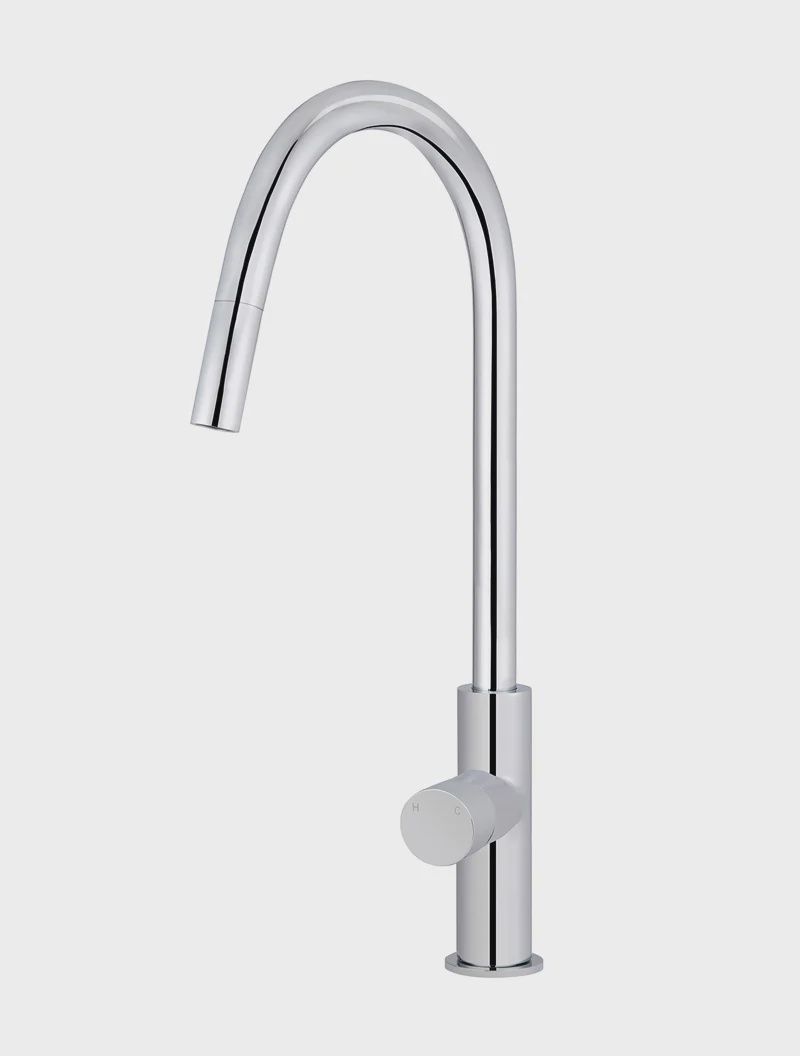 Round Pinless Piccola Pull Out Kitchen Mixer Tap, Finish: Chrome