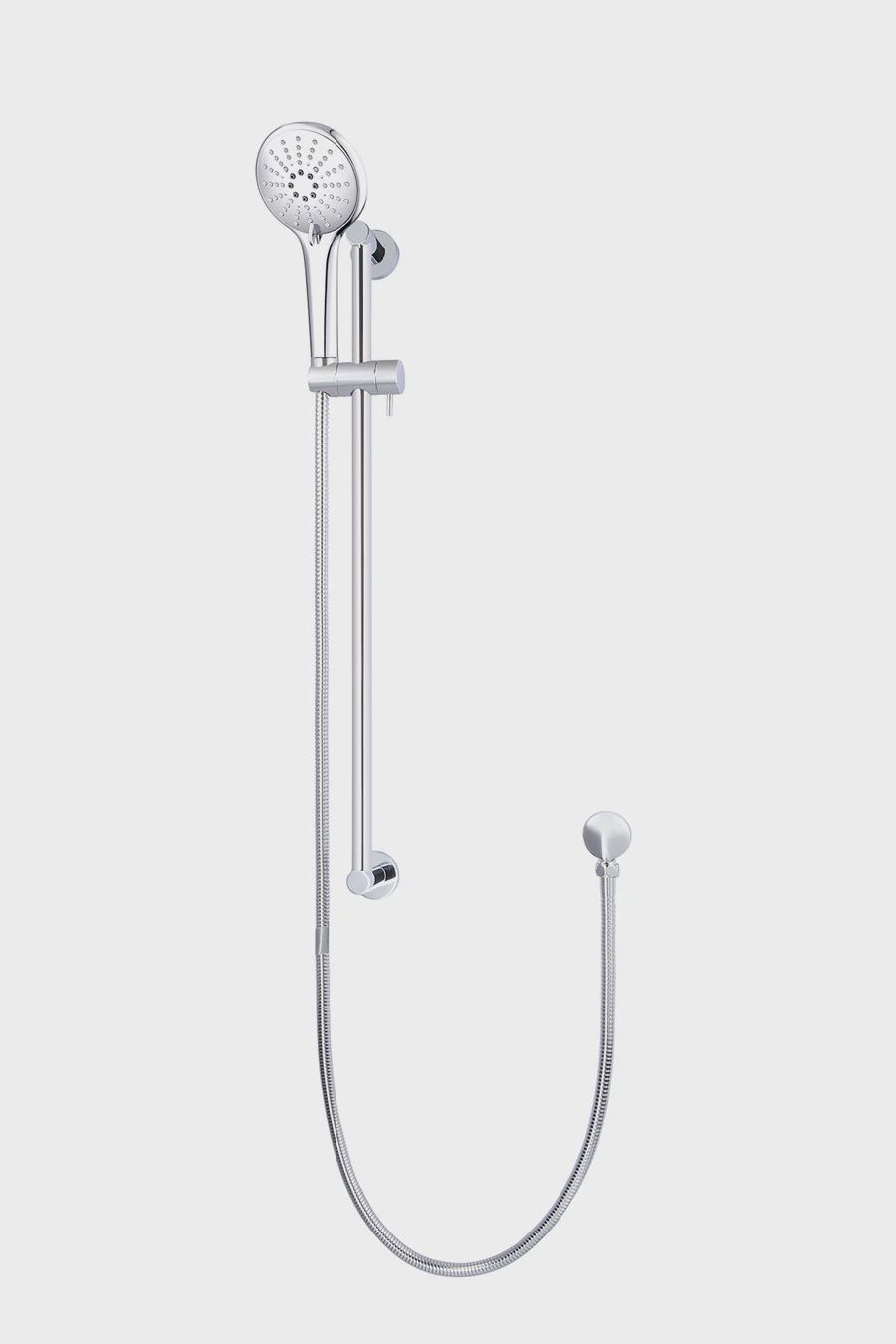 Round Three Function Hand Shower On Rail Column, Finish: Chrome