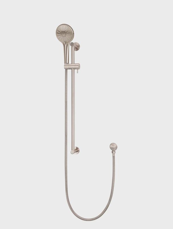 Round Three Function Hand Shower On Rail Column