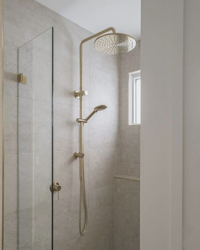 Round Combination Shower Rail, 300mm Rose, Three Function Hand Shower