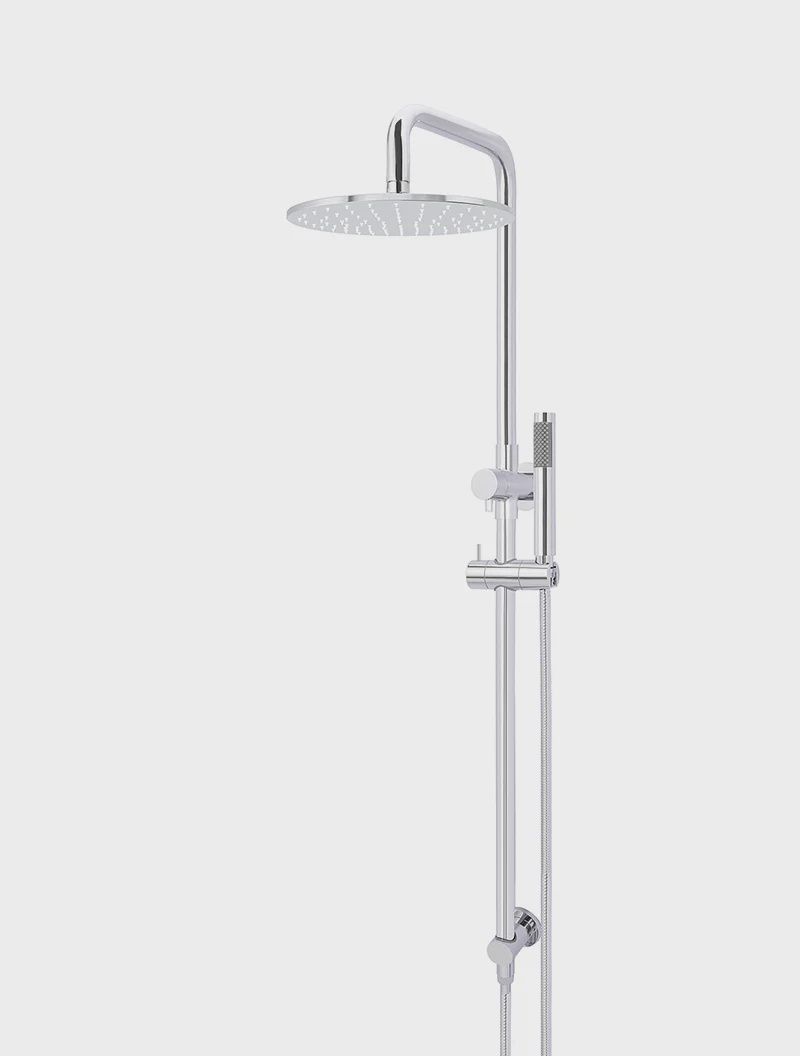 Round Combination Shower Rail, 300ml Rose, Single Function Hand Shower, Finish: Chrome