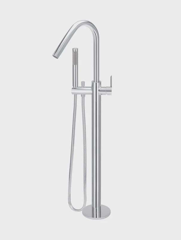 Round Paddle Freestanding Bath Spout And Hand Shower