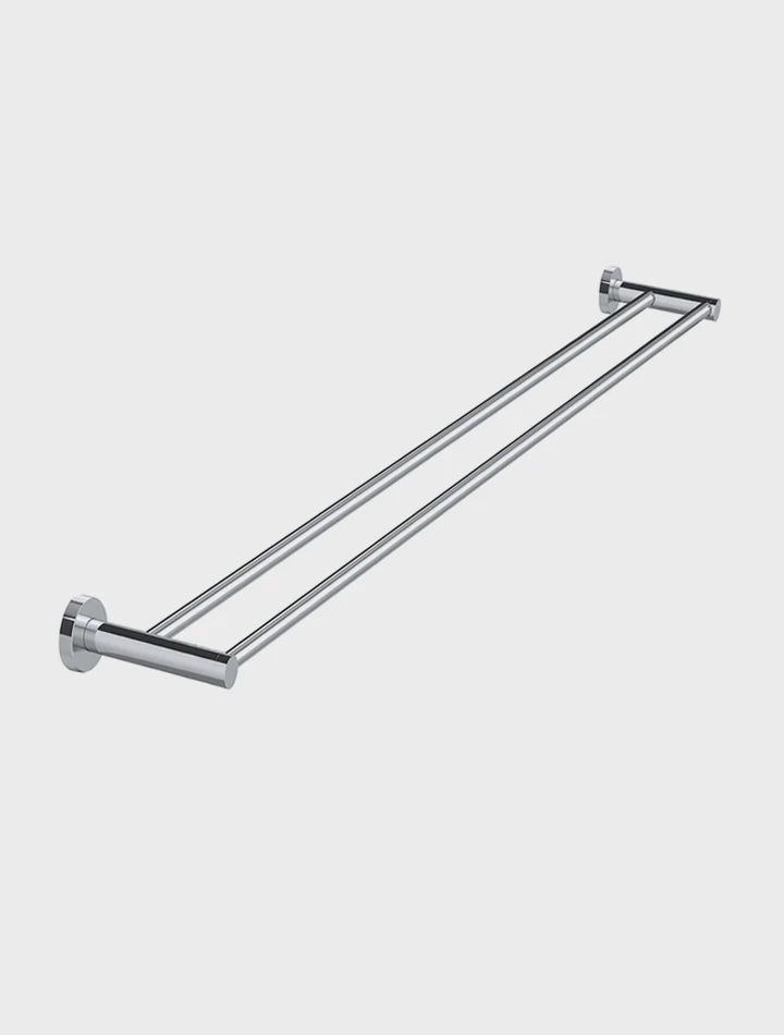 Round Double Towel Rail, Finish: Chrome