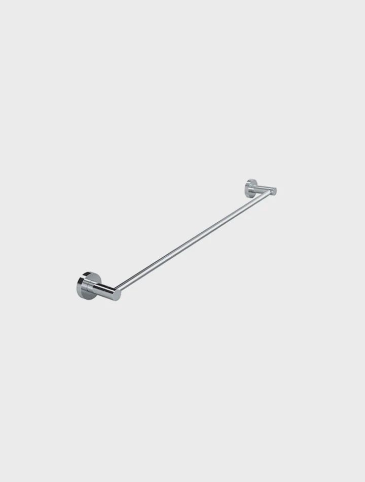 Round Single Towel Rail 600mm, Finish: Chrome