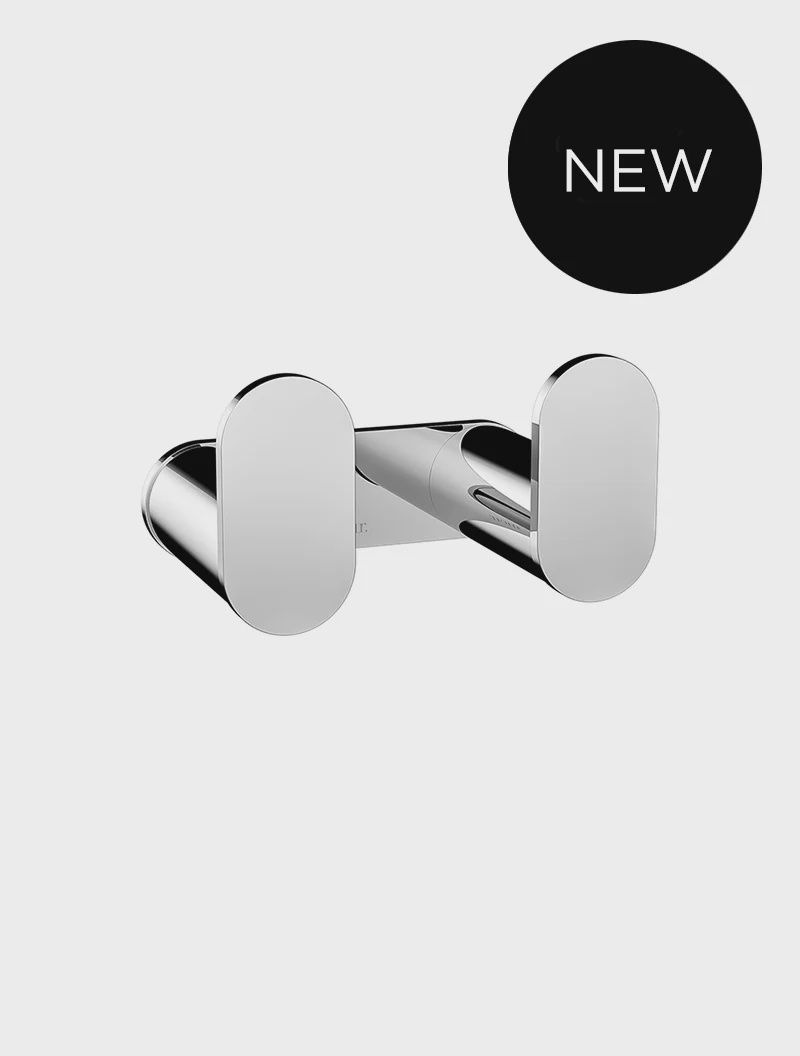 Curvae Double Robe Hook, Finish: Chrome