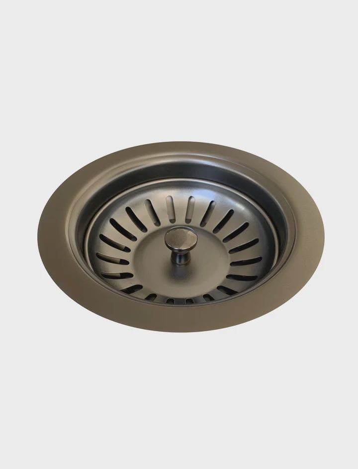 Lavello Sink Strainer And Waste Plug Basket With Stopper, Finish: Gunmetal Black