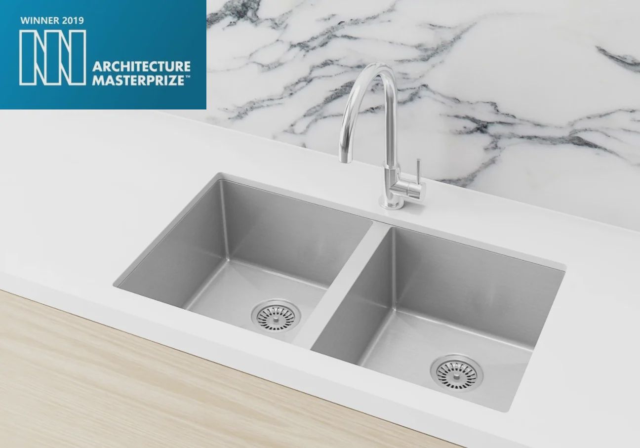 Lavello Kitchen Sink - Double Bowl 760 x 440, Finish: Brushed Nickel