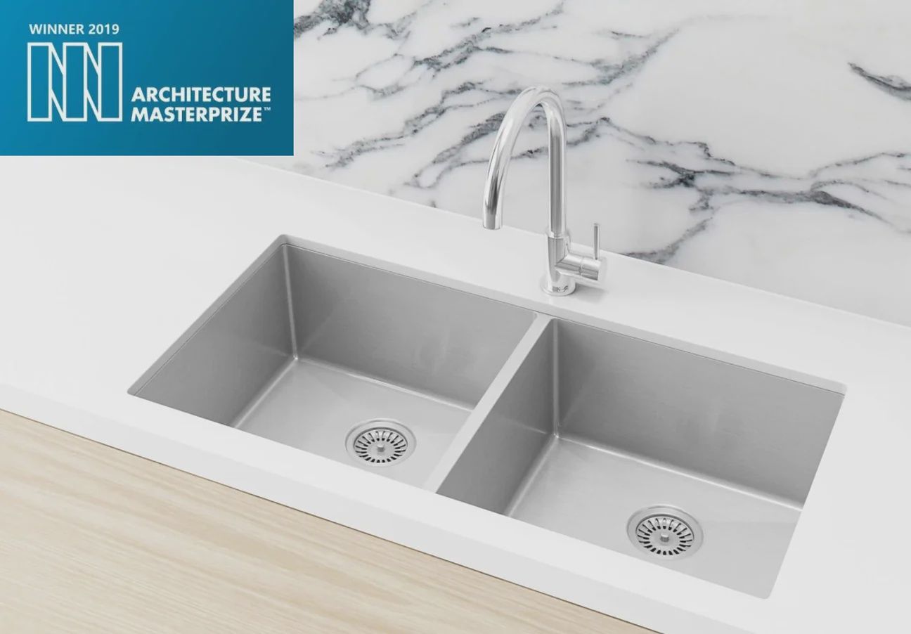 Kitchen Sink - Double Bowl 860 x 440, Finish: Brushed Nickel