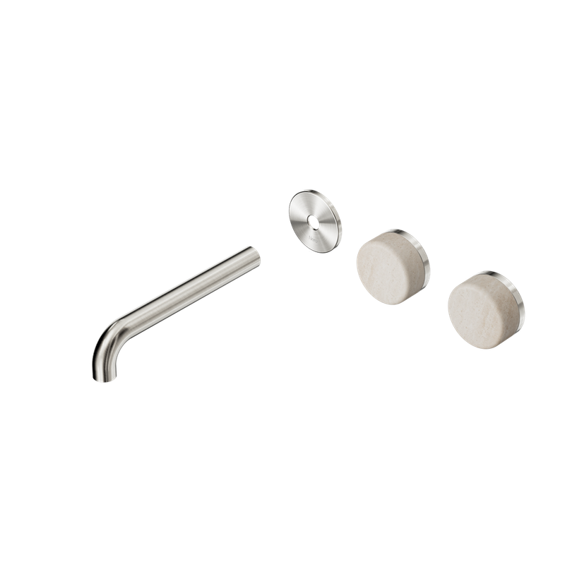 Serenity Wall Basin Set Offset Spout With Rome Travertine Handle Trim Kit Only