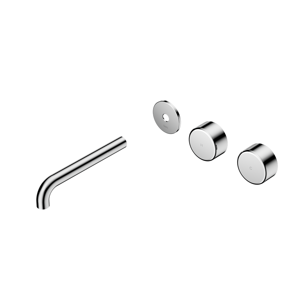 Serenity Wall Basin Set Offset Spout With Metal Handle Trim Kit Only, Finish: Chrome, Size: 160mm Spout