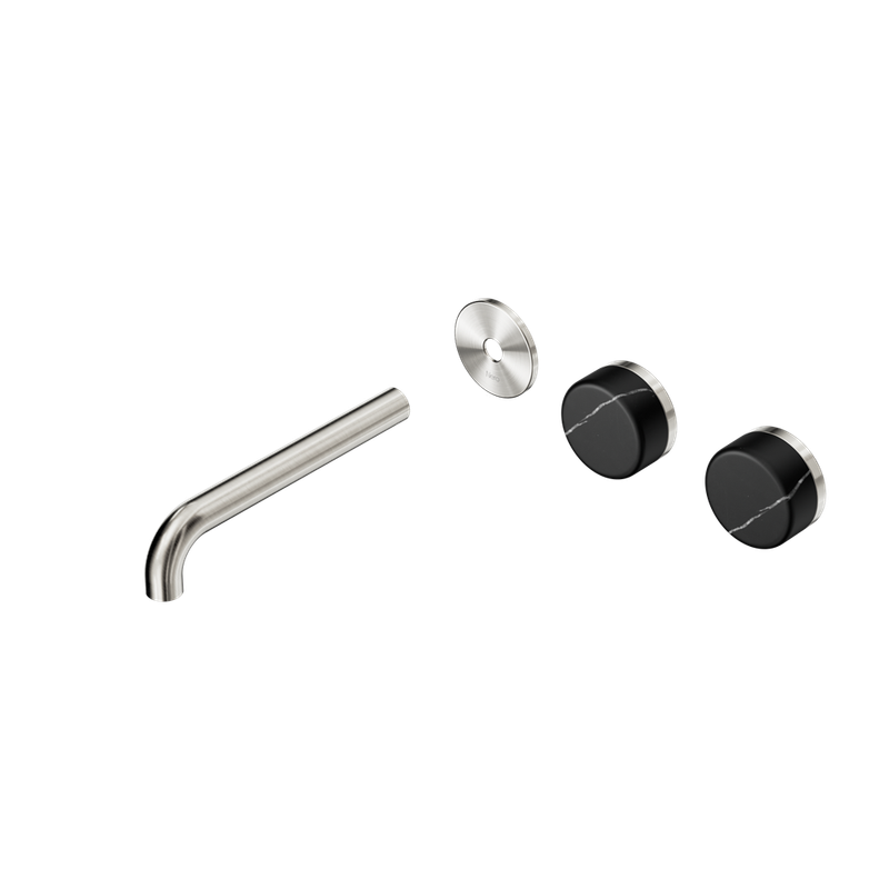 Serenity Wall Basin Set Offset Spout With Marquina Black Handle Trim Kit Only