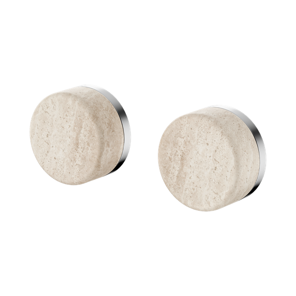 Serenity Wall Top Assembly With Rome Travertine Handle, Finish: Chrome