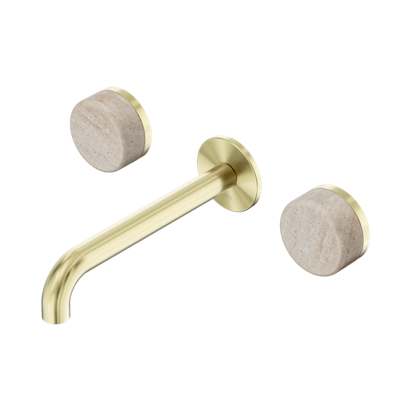 Serenity Wall Basin Set Spout With Rome Travertine Handle