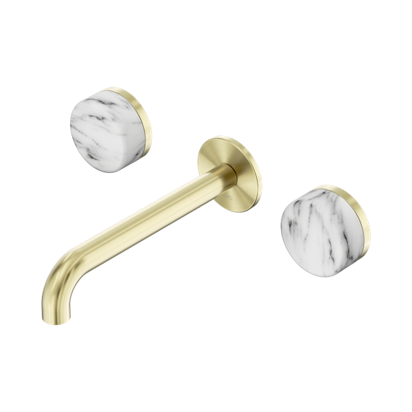 Serenity Wall Basin Set Spout With Arabescato Corchia Handle