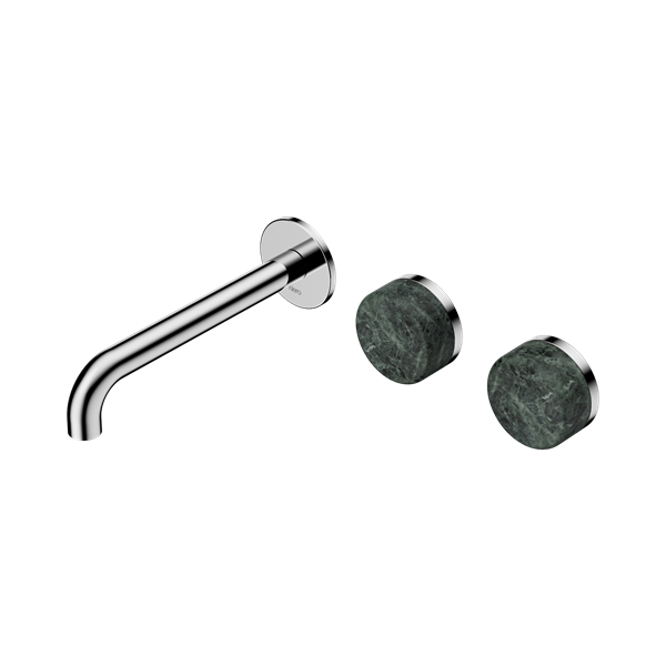 Serenity Wall Basin Set Offset Spout With Verde Alpi Handle, Finish: Chrome, Size: 160mm Spout