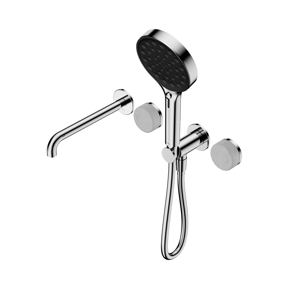 Serenity Progressive Shower System With Spout With Carrara Handle And Serenity Hand Shower, Finish: Chrome