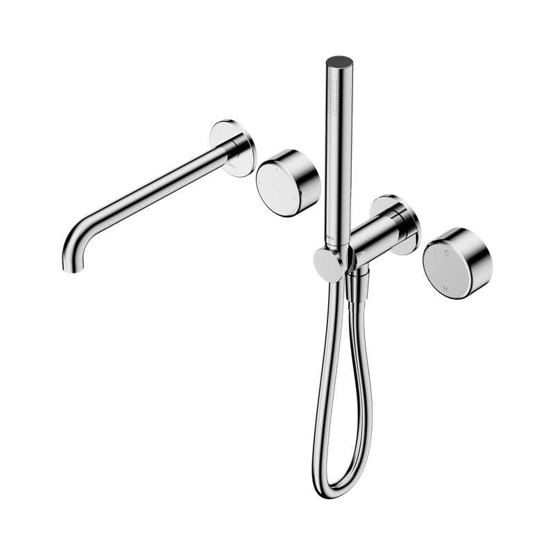 Serenity Progressive Shower System With Spout With Metal Handle And Slim Shower