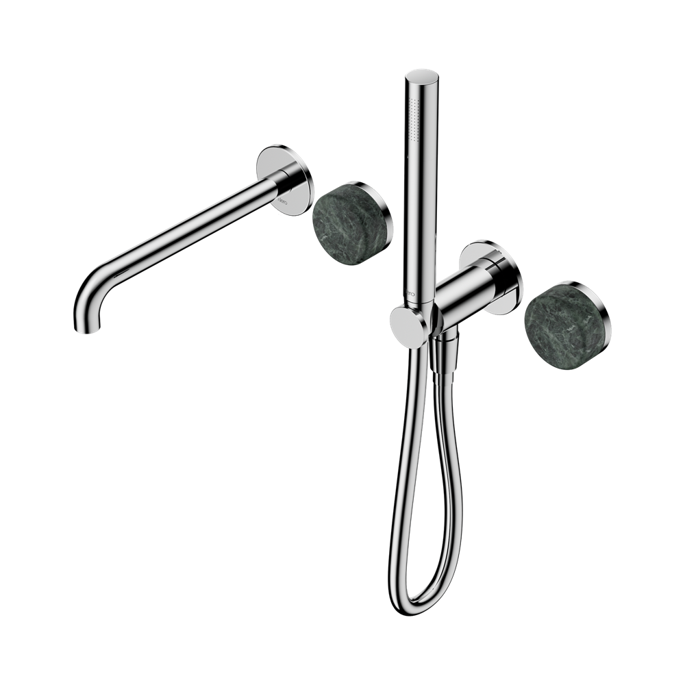 Serenity Progressive Shower System With Spout With Verde Alpi Handle And Slim Shower, Finish: Chrome