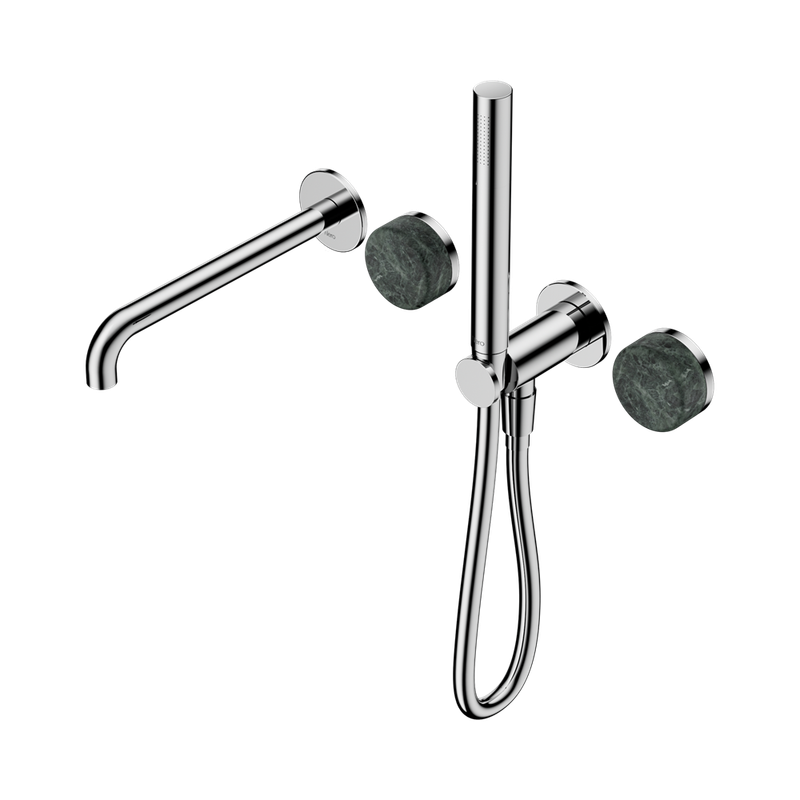 Serenity Progressive Shower System With Spout With Verde Alpi Handle And Slim Shower